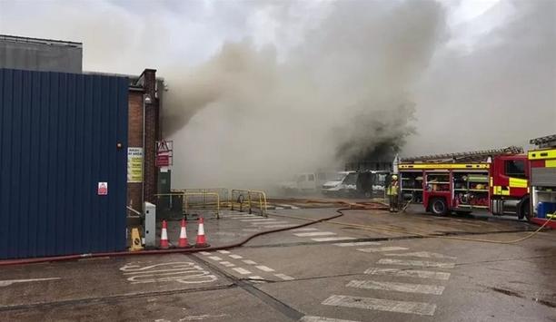 BFRS Called In Nine Fire Appliances And Adjoining Crews To Tackle The Fire At The Recycling Centre