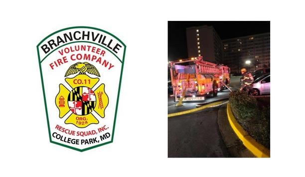Branchville Volunteer Fire Company’s E811 Goes As Fourth, Arrives As Third For High Rise Apartment Fire In Laurel