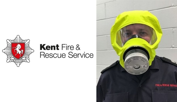 Kent Fire And Rescue Service Carries Escape Hoods To Protect People From Toxic Smoke During Rescue Operation