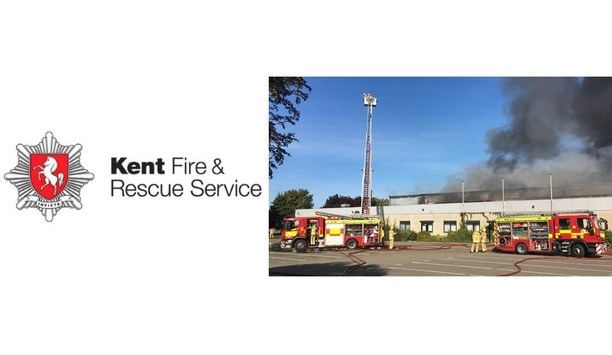 KFRS Firefighters Continue To Tackle Blaze At Margate Industrial Unit In Westwood