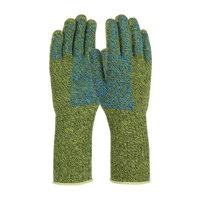 Protective Industrial Products 08-K385 Kevlar® Blended Slabbers Glove with Extended Cuff and Double-Sided PVC Dot Grip