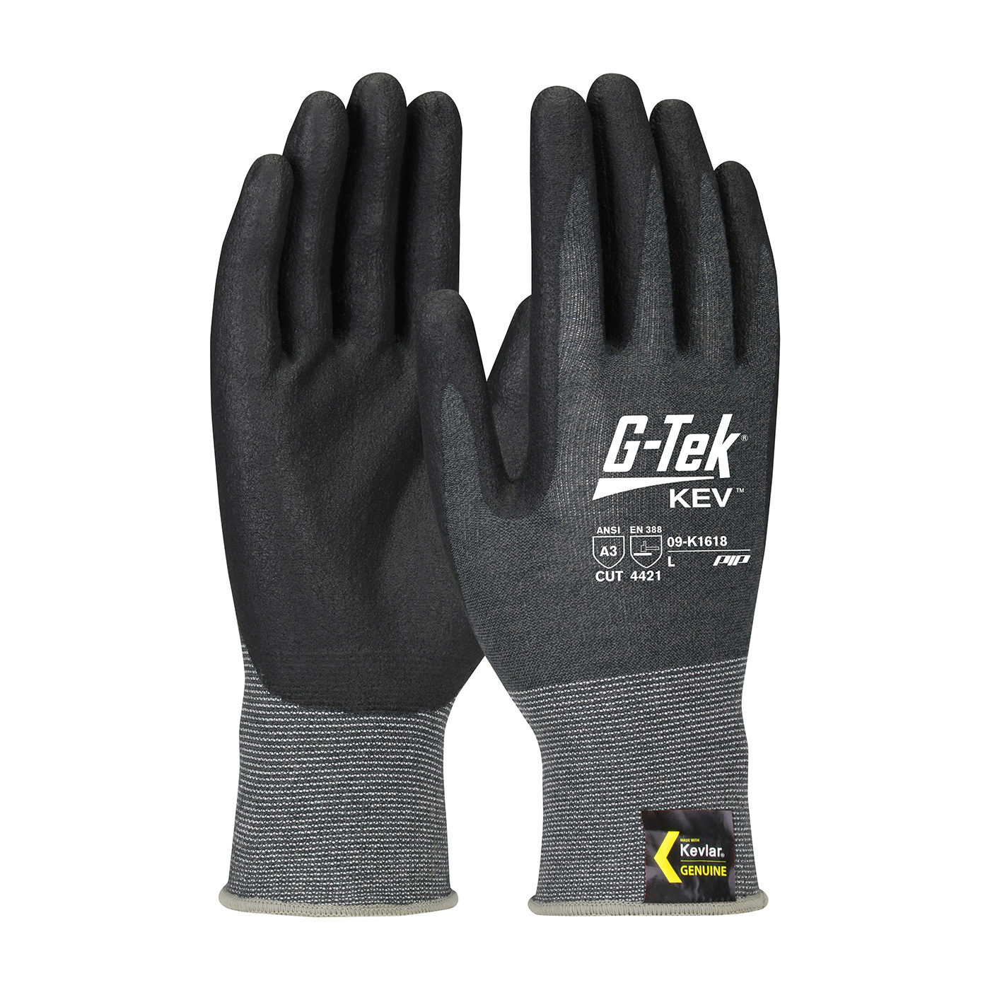 Protective Industrial Products 09-K1618 Seamless Knit Kevlar® Blended Glove with Nitrile Coated Foam Grip on Palm & Fingers