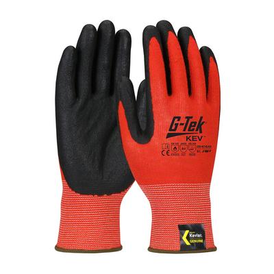 Protective Industrial Products 09-K1640 Hi-Vis Seamless Knit Kevlar® Blended Glove with Nitrile Coated Foam Grip on Palm & Fingers