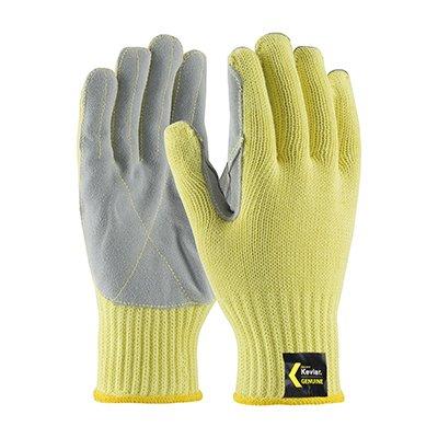 Protective Industrial Products 09-K300LP Seamless Knit Kevlar® Glove with Split Cowhide Leather Palm and Kevlar Stitching - Knit Wrist