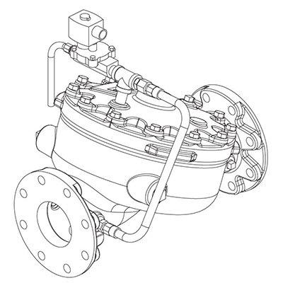 Viking 3" - 8" (DN80 - DN200) Horizontal Solenoid Operated Flow Control Valve