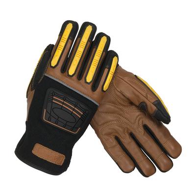 Protective Industrial Products 120-4150 Reinforced Goatskin Leather Palm Glove with Leather Back, Kevlar® Lining and TPR Molded Knuckle and Dorsal Guards