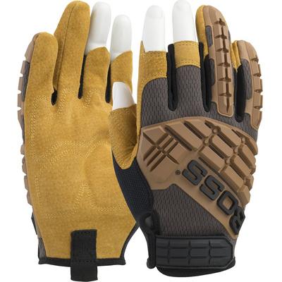 Protective Industrial Products 120-MF1360T Premium Pigskin Padded Leather Palm with Mesh Fabric Back and TPR Impact Protection