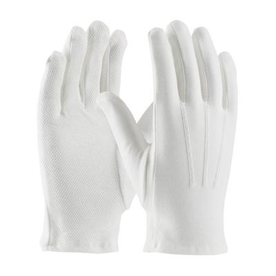 Protective Industrial Products 130-100WMPD 100% Cotton Dress Glove, Dotted Palm with Raised Stitching on Back - Open Cuff