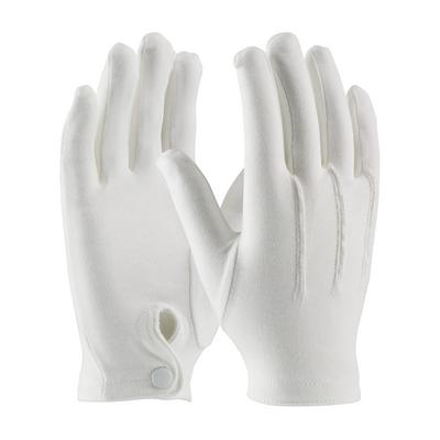 Protective Industrial Products 130-150WM 100% Cotton Dress Glove with Raised Stitching on Back - Snap Closure