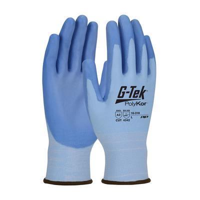 Protective Industrial Products 16-318 Seamless Knit PolyKor® Blended Glove with Polyurethane Coated Flat Grip on Palm & Fingers