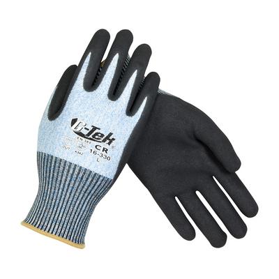 Protective Industrial Products 16-330 Seamless Knit PolyKor® Blended Glove with Double-Dipped Nitrile Coated MicroSurface Grip on Palm & Fingers