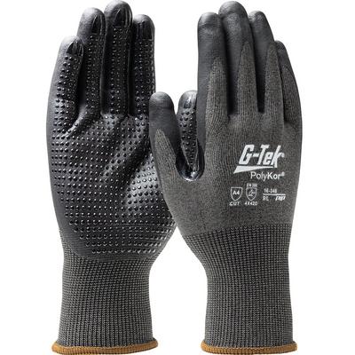 Protective Industrial Products 16-348 Seamless Knit PolyKor® Blended Glove with Nitrile Coated Foam Grip on Palm & Fingers - Touchscreen Compatible