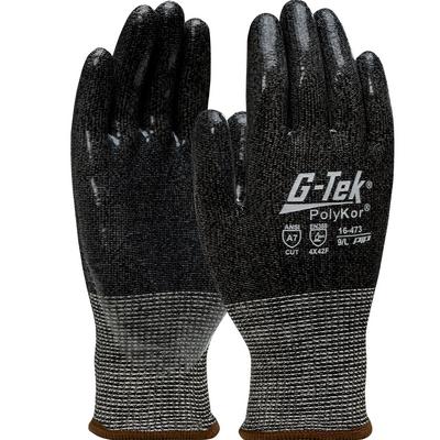 Protective Industrial Products 16-473 Seamless Knit PolyKor® Blended Glove with Silicone Coated Flat Grip on Palm & Fingers