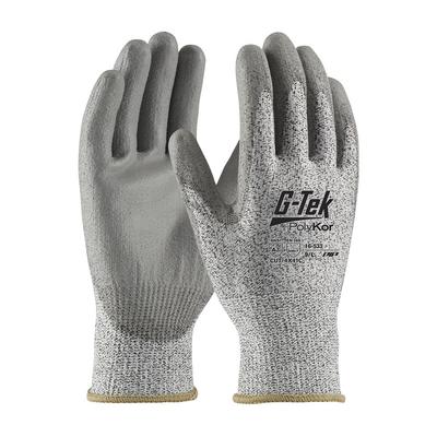 Protective Industrial Products 16-533 Industry Grade Seamless Knit PolyKor® Blended Glove with Polyurethane Coated Flat Grip on Palm & Fingers - Bulk Pack