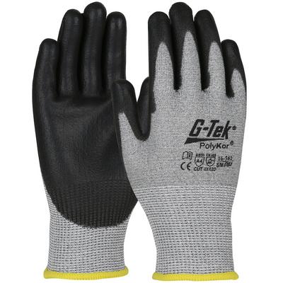 Protective Industrial Products 16-561 Seamless Knit PolyKor® Blended Glove with Polyurethane Coated Flat Grip on Palm & Fingers - Touchscreen Compatible