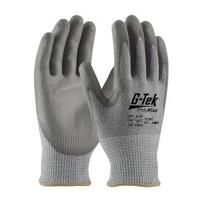 Protective Industrial Products 16-564 Industry Grade Seamless Knit PolyKor® Blended Glove with Polyurethane Coated Flat Grip on Palm & Fingers - Bulk Pack