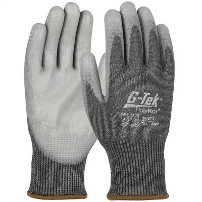 Protective Industrial Products 16-573 Seamless Knit PolyKor® Blended Glove with Polyurethane Coated Flat Grip on Palm & Fingers – Touchscreen Compatible