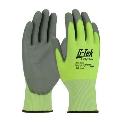 Protective Industrial Products 16-645LG Seamless Knit PolyKor® Blended Glove with Polyurethane Coated Flat Grip on Palm & Fingers