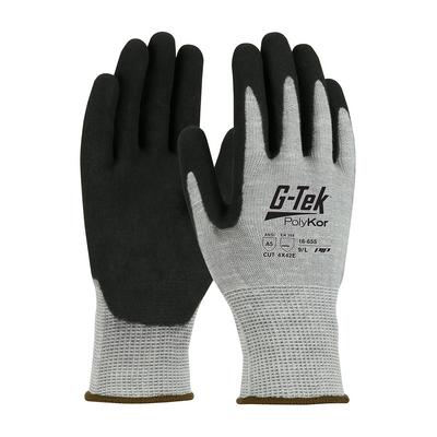 Protective Industrial Products 16-655 Seamless Knit PolyKor® Blended Glove with Double-Dipped Nitrile Coated MicroSurface Grip on Palm & Fingers