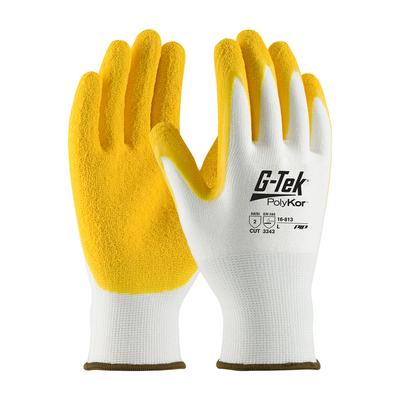Protective Industrial Products 16-813 Seamless Knit PolyKor® Blended Glove with Latex Coated Crinkle Grip on Palm & Fingers