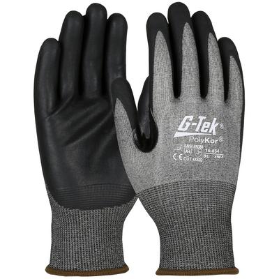 Protective Industrial Products 16-854 Seamless Knit PolyKor® Blended Glove with Nitrile Coated Foam Grip on Palm & Fingers - Touchscreen Compatible