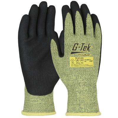 Protective Industrial Products 16-AR413 AR Seamless Knit PolyKor®/Aramid Blend Glove with Neoprene Foam Coated Grip on Palm & Fingers