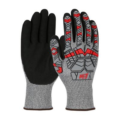 Protective Industrial Products 16-MPH430 Seamless Knit PolyKor® Blended Glove with Impact Protection and Double-Dipped Nitrile Coated MicroSurface Grip on Palm & Fingers