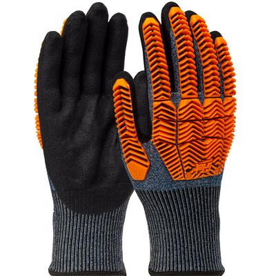 Protective Industrial Products 16-MPT430 Seamless Knit PolyKor® Blended Glove with D3O® Impact Protection and Nitrile MicroSurface Coated Palm & Fingers