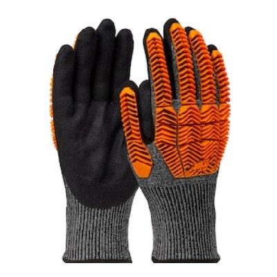 Protective Industrial Products 16-MPT630 Seamless Knit PolyKor® Blended Glove with D3O® Impact Protection and Nitrile MicroSurface Coated Palm & Fingers