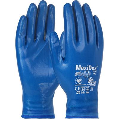 Protective Industrial Products 19-007 Seamless Knit Nylon Glove with Nitrile Coating and ViroSan™ Technology on Full Hand - Touchscreen Compatible