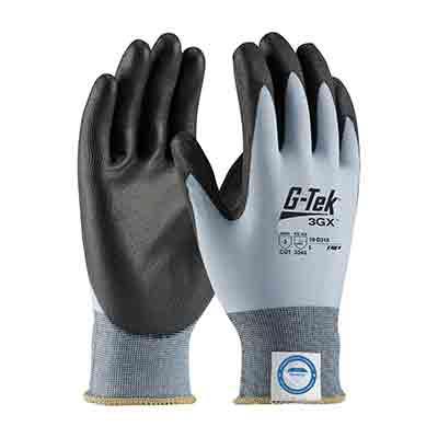 Protective Industrial Products 19-D318 Seamless Knit Dyneema® Diamond Blended Glove with Polyurethane Coated Flat Grip on Palm & Fingers