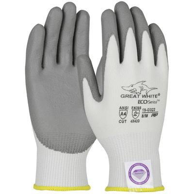 Protective Industrial Products 19-D322 Seamless Knit Dyneema® Diamond Blended Glove with Polyurethane Coated Flat Grip on Palm & Fingers