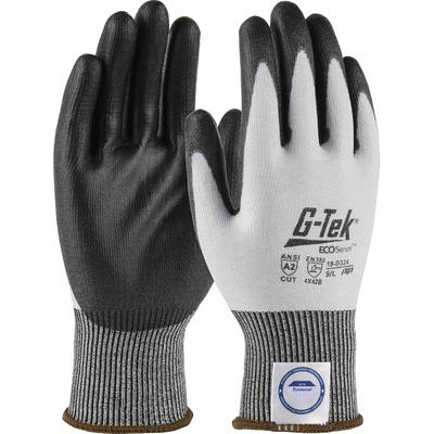 Protective Industrial Products 19-D324 Seamless Knit Dyneema® Diamond Blended Glove with Polyurethane Coated Flat Grip on Palm & Fingers