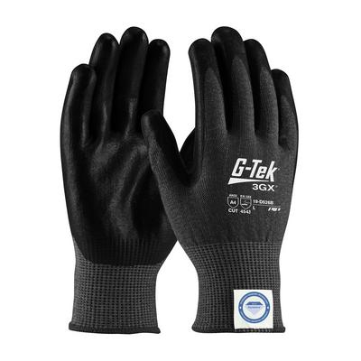 Protective Industrial Products 19-D526B Seamless Knit Dyneema® Diamond Blended Glove with Polyurethane Coated Flat Grip on Palm & Fingers - Touchscreen Compatible