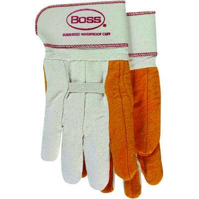 Protective Industrial Products 1BC28372 Cotton Chore Glove with Double Layer Palm/Back and Nap-in Finish - Rubberized Safety Cuff