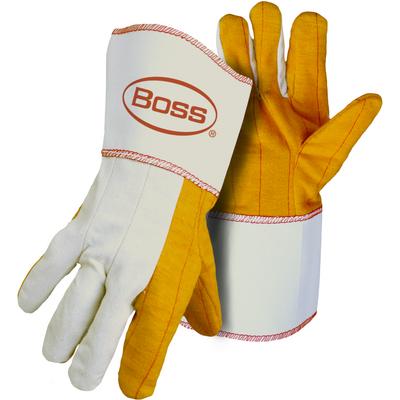 Protective Industrial Products 1BC28471 Cotton Chore Glove with Double Layer Palm/Back and Nap-out Finish - Plasticized Gauntlet Cuff