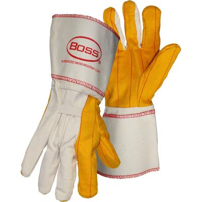 Protective Industrial Products 1BC28572 Cotton Chore Glove with Double Layer Palm/Back and Nap-out Finish - Rubberized Gauntlet Cuff