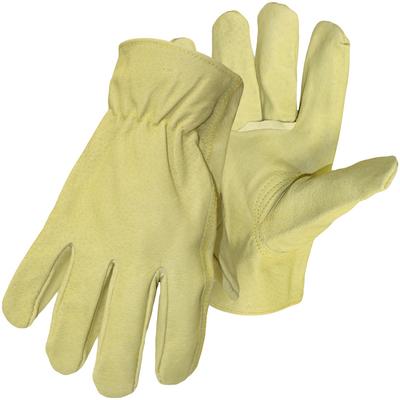 Protective Industrial Products 1JL4052 Regular Grade Pigskin Leather Drivers Glove, Double-Stitched Index Finger - Keystone Thumb