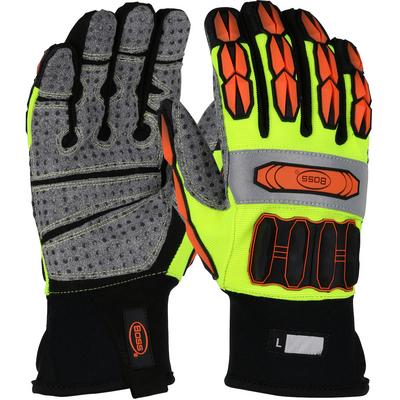 Protective Industrial Products 1JM600 Impact High-Vis Dotted Palm, Padded, Neoprene Wrist