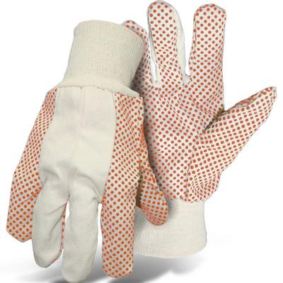 Protective Industrial Products 1JP5504 Premium Grade Cotton/Polyester Blend Glove with PVC Dotted Grip on Palm, Thumb, Index and Little Finger - 10 oz.