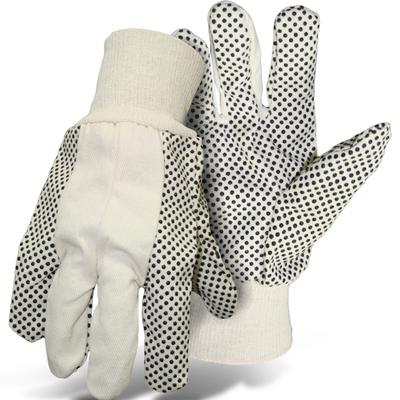 Protective Industrial Products 1JP5501 Economy Grade Cotton/Polyester Blend Glove with PVC Dotted Grip on Palm, Thumb, Index and Little Finger - 8 oz.