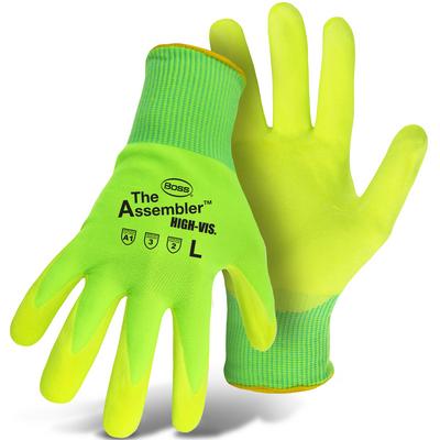 Protective Industrial Products 1NFT3000N Hi-Vis Seamless Knit Nylon/Spandex Glove with Nitrile Coated Smooth Grip on Palm & Fingers - Vend-Ready