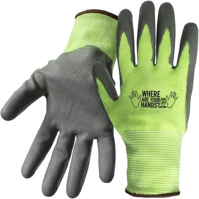 Protective Industrial Products 1PU4000N Seamless Knit HPPE Blended Glove with Polyurethane Coated Smooth Grip on Palm & Fingers