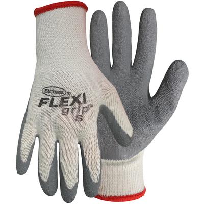 Protective Industrial Products 1SR8425 Seamless Knit Cotton/Polester Glove with Gray Latex Crinkle Grip - Medium Weight