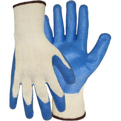 Protective Industrial Products 1SR8427 Seamless Knit Cotton/Polyester Glove with Textured Latex Grip - Medium Weight