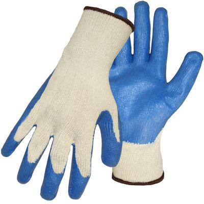 Protective Industrial Products 1SR8429 Seamless Knit Cotton/Polyester Glove with Textured Latex Grip - Medium Weight