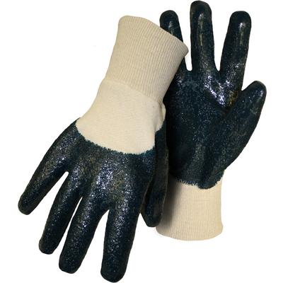 Protective Industrial Products 1UH7362 Nitrile Dipped Glove with Interlock Liner and Textured Finish on Palm, Fingers & Knuckles - Knitwrist