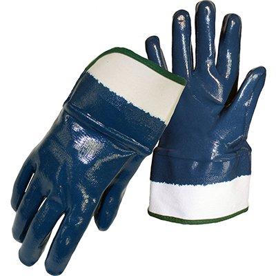 Protective Industrial Products 1UH7465 Nitrile Dipped Glove with Jersey Liner and Smooth Finish on Full Hand - Plasticized Safety Cuff