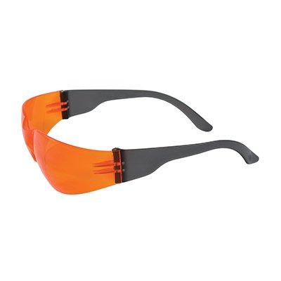 Protective Industrial Products 250-01-0004 Rimless Safety Glasses with Black Temple, Orange Lens and Anti-Scratch Coating
