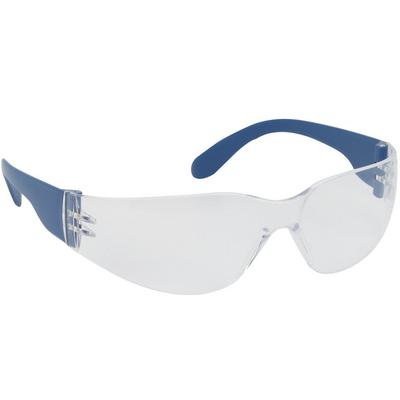 Protective Industrial Products 250-01-D020 Rimless Safety Glasses with Blue Metal Detectable Temple, Clear Lens and Anti-Scratch / Anti-Fog Coating